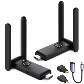 Wireless HDMI Transmitter and Receiver 4k, Plug and Play Portable Extender, HDMI Wireless Supports 2.4/5GHz, Used for Streaming Video, Audio, Files from laptops/TV Boxes/projectors to Monitors