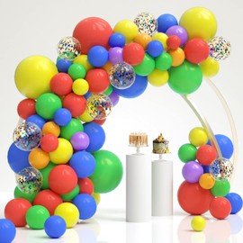 Rainbow Balloons garland, Blue Yellow Red Green Balloons Mix Color for Baby Shower Boy Girl Carnival Birthday Decorations