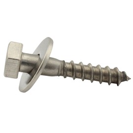 SC-Normteile® Hexagon Wood Screws with Washers – 8 x 60 mm – Pack of 25 – Key Screws – DIN 571 / DIN 9021 – Stainless Steel A2 (V2A / VA) – SC571 / SC9021