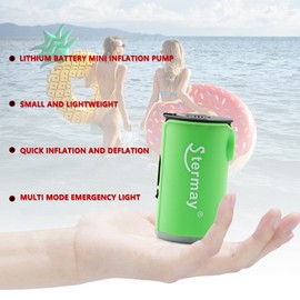 Cordless Air Pump Portable Electric Air Compressor Inflation & Deflation Pump with 5 Nozzles & LED Light for Inflation Pool AirMattress Airbed Swimming Rings