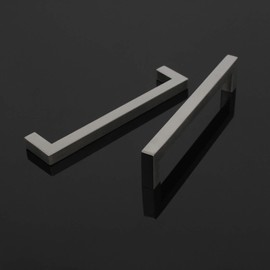 10 Pack Probrico 1/2 in Stainless Steel Square Corner Bar Kitchen Cabinet Door Handles Brusehd Satin Nickel Hole Centers 7-1/2 inch 192mm