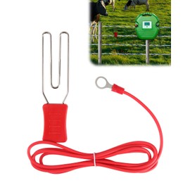 Electric Fence Lead Wire "Heart" Clip for Horses, Heavy Duty Energiser to Fence Connector Long Cable for Cattle Gardens Livestock Security 8mm Eyelet Weatherproof Stainless Steel clip 125cm Red