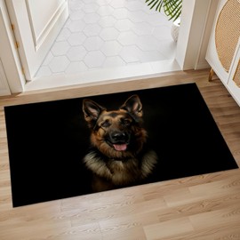 Plistiz German Shepherd Indoor Door Mat, 17x29.5 Inch, Floor Area Rug for Entryway, Living Room, or Bathroom, Non-Slip Doormat, Animal Dog Home Decor Rug Gifts