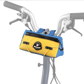 Rhinowalk Bicycle Handlebar Bag Shoulder Bag 2-Way Urban Bicycle Waterproof Lightweight Basket Bag Storage Bag Road Bike MTB Folding Bicycle (Blue & Yellow)
