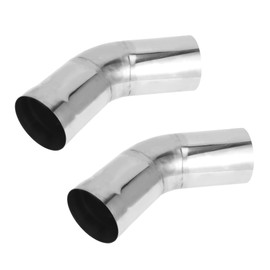 Motoforti 5" OD 45 Degree Mandrel Exhaust Tube Car Exhaust Pipe Mandrel Bend Tubing Pipe 7.5" Leg Length T304 Stainless Steel Silver Tone 2 Pcs