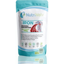 Iron Tablets 14mg Supplements Blood Cells Energy Anaemia Tiredness Pregnancy -180 Tablets