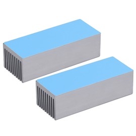 2Pcs Cooling Fins Aluminum Heat Radiator Heatsink Kit for Electronic Chip CPU 100x40x30mmWith Thermal Conductive Adhesive