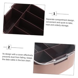 KOMBIUDA Desktop Cable Organizer Storage Box with Compartment Design Dustproof Cover for Data Cables and Chargers Pink Cord Management for Tidy Workspaces