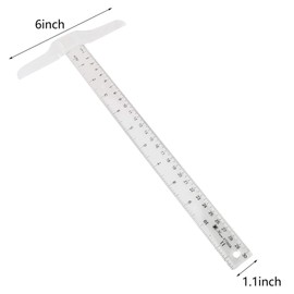 Tegg T-Square 30cm/12Inch Plastic Transparent T Ruler Double Side Measuring T-Ruler