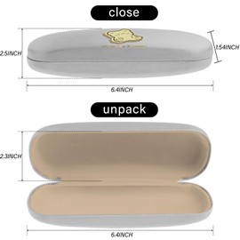 BHAHB Hard Case Glasses Case, Scratch-Resistant Sunglasses Glasses Cute Hard Case Glasses Organiser with Cleaning Cloth for Women Men, m8-bear