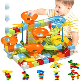 Juguetes de Construcción,180 PCS Juego de Bloques,Pista de Carreras para Niños,Pistas para Canicas Juguetes de Aprendizaje STEM,Estimular el Pensamiento Lógico,Juegos Didácticos para Niños de 3~9 Años