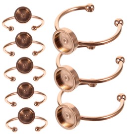 IWOWHERO 10pcs Diy Stainless Steel Ring Blanks Base for Jewelry Making Adjustable Ring Blanks Bezel Trays for Diy Crafts