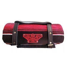 Approved OG Apparel CUSTOM CHICANO BIKER RED AZTEC  BIRD  AND SERAPE ROLL UP BLANKET BLACK/RED WHITE