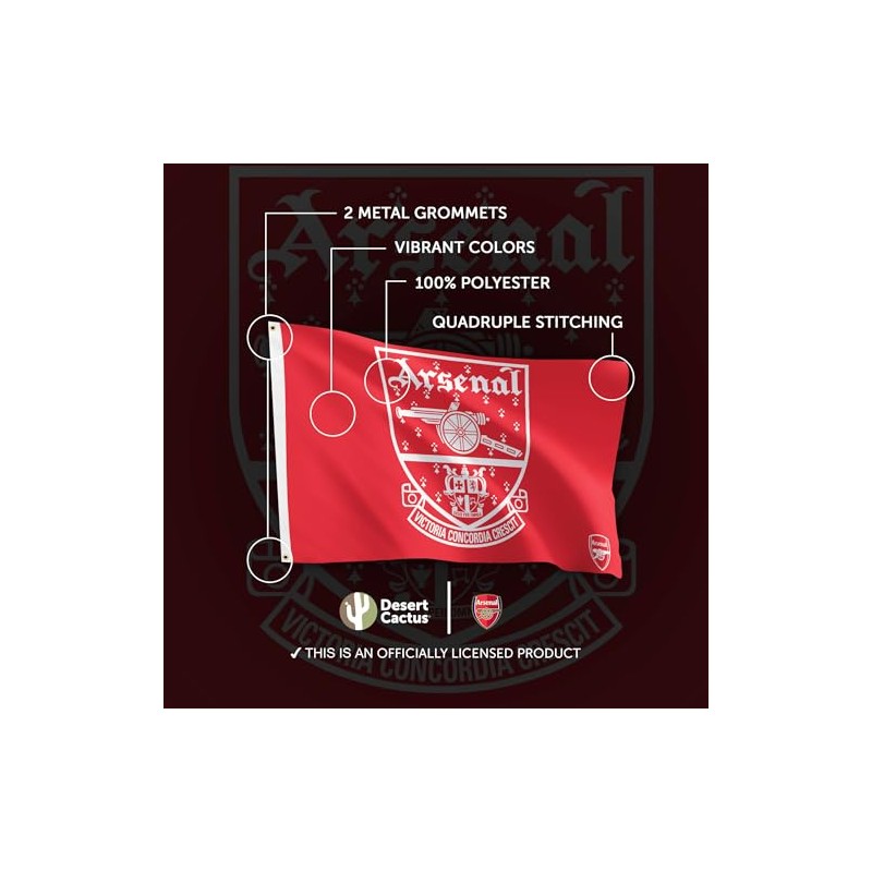 Desert Cactus Arsenal Flag - 3x5 Feet Durable Soccer Banner