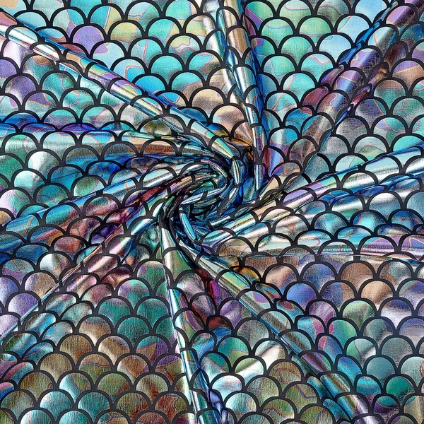 FINGERINSPIRE Mermaid Fabric 100 x 150 cm 4-Way Stretch Spandex