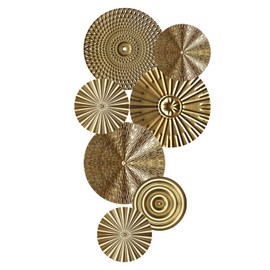 Metal Wall Decoration, 4/7 Pieces, Round Wall Decoration, Wall Decoration Decorations, 3D Wall Ornament, Round Metal Pictures, Gold Wall Sculpture for Home, Living Room, Dining Room, Bedroom, Kitchen,