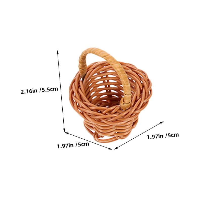 OSALADI 8pcs Tiny Rattan Hand Baskets Mini Picnic Baskets for