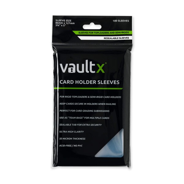 Vault X Card Holder Sleeves - Team Bags for Rigid Toploaders and Semi Rigid Card Holders (100pcs)