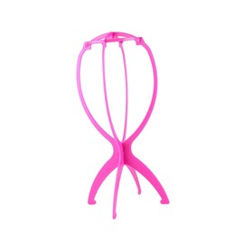 SAFIGLE 1Pc Folding Wig Stand Red Plastic Wig Hanger for Display Travel Friendly Wig Holder for Air Drying and Storage for Professional and Home Use for Wigs and Hats