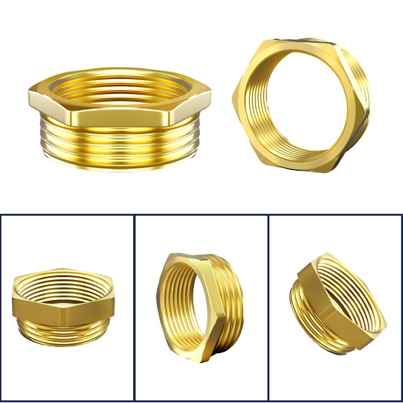 Aitsite Reducer 3/8 to 1/2 inch made of brass, reduction