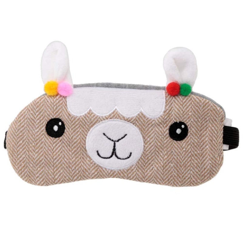 Cute Sleepy Llamapalooza Llama Tweed Eye Mask Novelty Sleep -