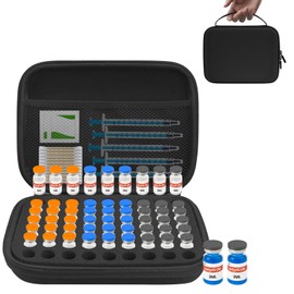 WIKSRY 3ML Peptide Case – 63-Slot Peptide Organizer with Mesh Pocket, Fits 3ml Bottles, Peptide Storage Case for Fridge (Case Only)