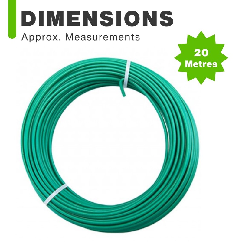 Navoys 20m Green Garden Wire - 2mm Thick Plastic Coated
