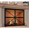 Fire Beauty Fireplace Screen with Doors, 2-Pannel Handcrafted Solid Wrought
