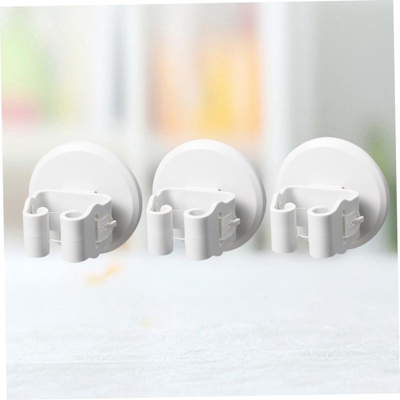 Ipetboom 3pcs Wall Mounted Broom Holder Mop Clamp Slip Clips