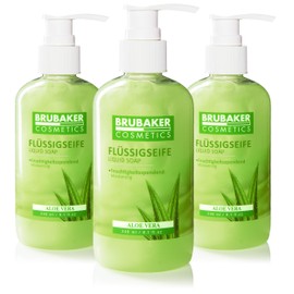 BRUBAKER Cosmetics 3-Pack Liquid Hand Wash Aloe Vera - 3 x 8.1 Fl. Oz. in a Practical Dispenser - Cleans Gently and Moisturizes - for Hygienically Clean Hands