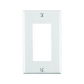 Leviton 1-Gang Decora/GFCI Wallplate, Standard Size, Thermoset, Device Mount, 80401-W, White