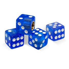 Wanheart 4PCS Dice Style Car Wheel Tire Valve Caps,Universal Aluminium Alloy Dustproof Tire Valve Stem Covers for Cars, SUV, Trucks, Bikes, Motorcycles, Bicycles(Blue)