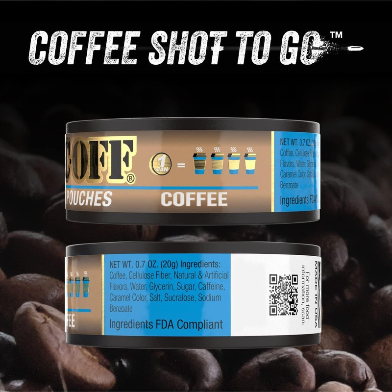 5 Cans, BaccOff Vanilla Coffee Pouches, 50 MG of Caffeine