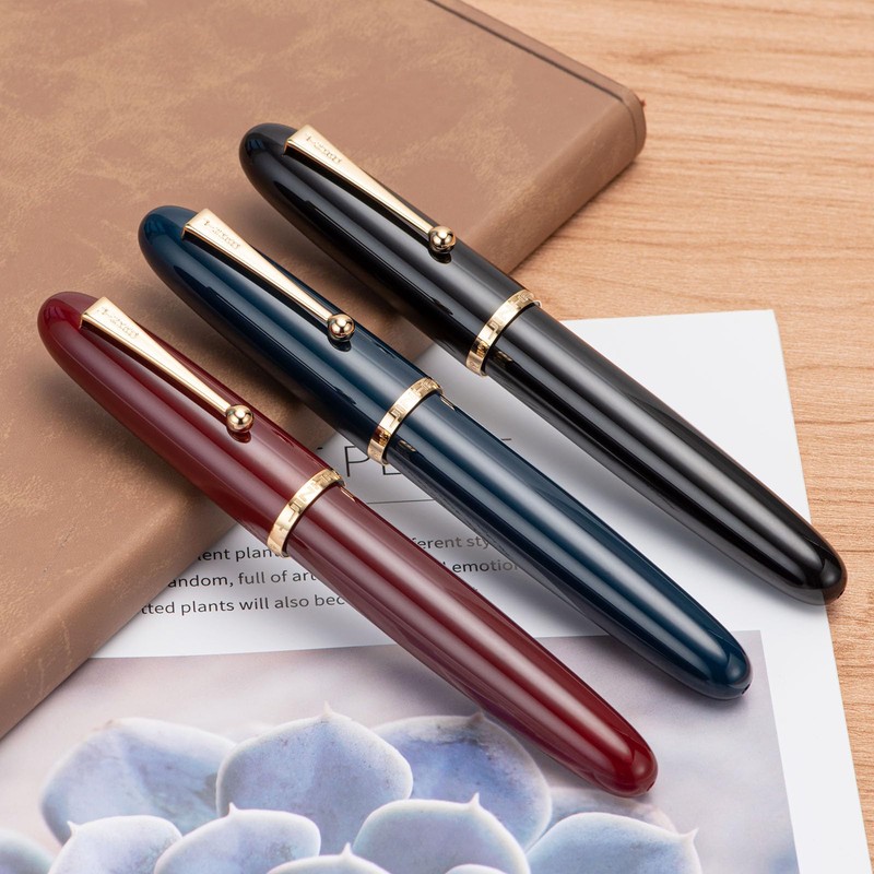 Jinhao 9019 Fountain Pen, Dadao Series #8 Medium Nib, Red