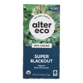 UD_Alter Eco Americas Organic Bittersweet Chocolate Bar Super Blackout-Case 12 2.65 oz Solid Sweet Taste Eco-Friendly Bulk