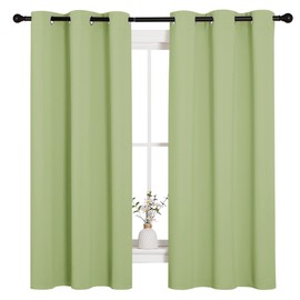 NICETOWN Nursery Essential Thermal Insulated Solid Grommet Top Blackout Curtains/Drapes for Son's Room (Sage Green, 1 Pair, 42 x 63 inches)