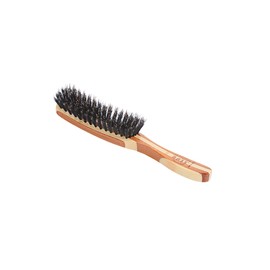 Bass Brushes | Shine & Condition Hair Brush | 100% Premium Natural Bristle FIRM | Pure Bamboo Handle | 7 Row Contour | Striped Finish | Model 126 - SB