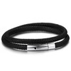 ChainsPro Braided Black Bracelet, Men's, Popular, 2 Layers, Black Accessories,