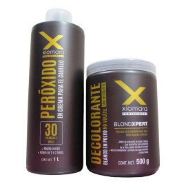 Kit Decolorante Blanco Y Revelador Sobre Base Oscura Xiomara Tono Base Oscura E Intensa