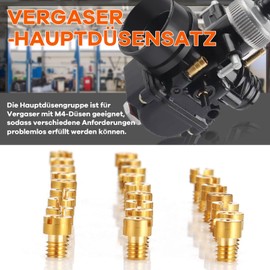GEARMONSTER Carburettor Main Nozzle Set, 25 Pieces Main Nozzle Set, M4 55-115 Carburettor Nozzles Main Nozzle Set Carburettor Main Nozzle Set for Scooter Motorcycle Gear Moped