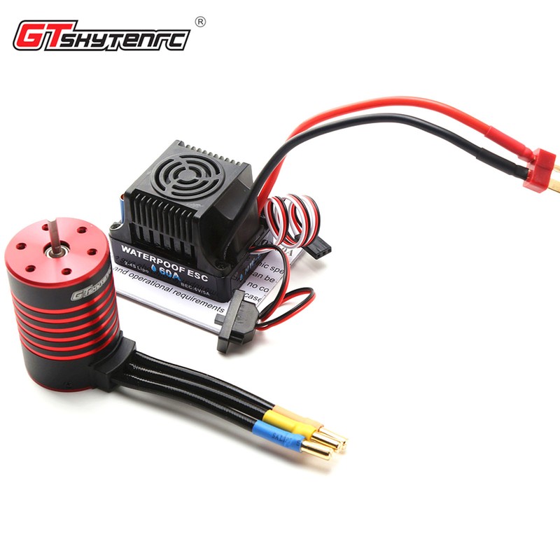 GTSKYTENRC 3650 Brushless Motor 2300KV Waterproof Motor 60A ESC T