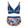 Ulla Popken Bikini con Fantasia a Quadri, Coppe morbide e