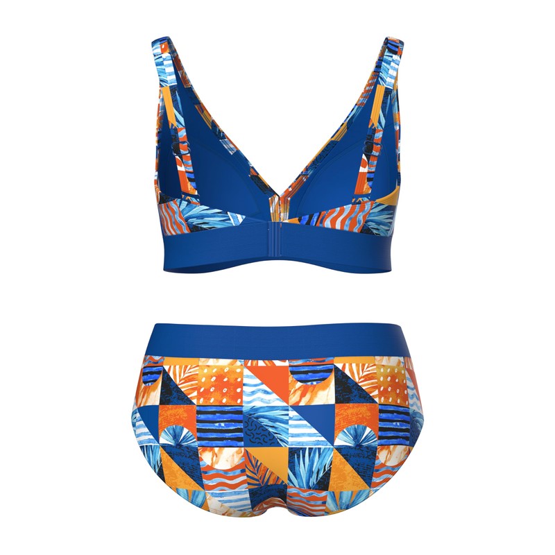 Ulla Popken Bikini con Fantasia a Quadri, Coppe morbide e