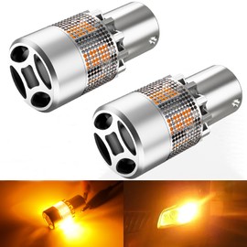 BORDAN S25 LED Turn Signal, Pin Angle, 150°, Stealth Genuine Amber, High Fla Prevention, Cooling Fan, Built-In Canceller, DC 12-24V Car, 1200 Lm, Non-Polarity, Compatible with Vehicle Inspection, 360°