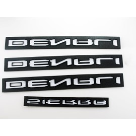 Overlay Door Rear Emblem 3D Badge Letters Replacement for 2019-2025 Denali Sierra 1500 4PCS (Matte Black)