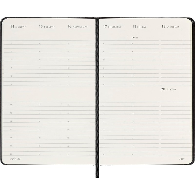 Moleskine Weekly Planner, Vertical Weekly Planner 12 Months 2025, Hard