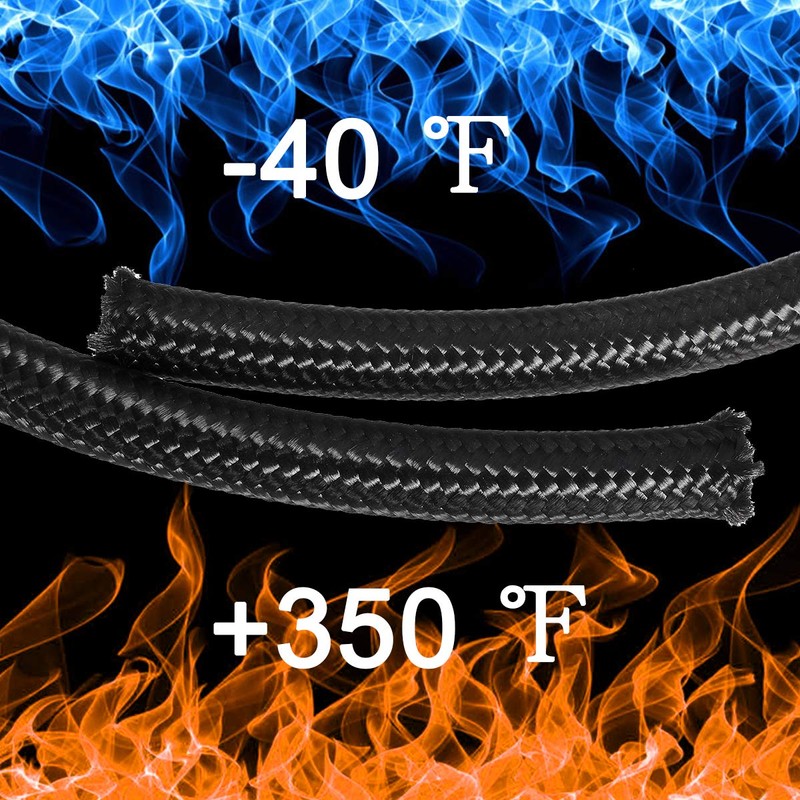 20FT 6AN 3/8" Nylon Stainless Steel Braided CPE Oil Gas
