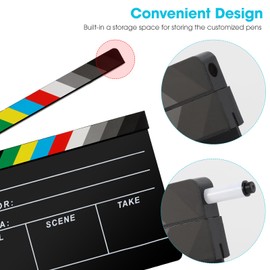 Ribvane Acrylic Film Director Shingle Photography Video TV Cut Action Scene Slate Clapper Props Black