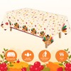 YQUQWN Turkey Thanksgiving Decorations, Disposable Tablecloth, Plastic Table Cover for