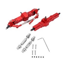RC Front Rear Drive Axle Kit Aluminum Remote Control Car Axle Red for WPL C14 C24 1/16 RC Vehicle